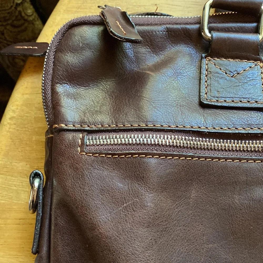 Valentina In Pell Brown Genuine Leather Briefcase Made In Italy